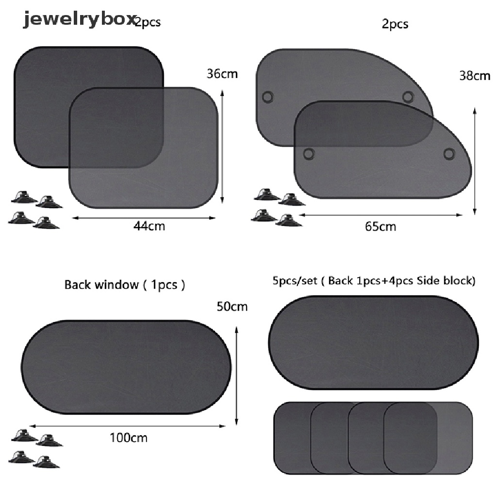 [Box] 5pcs/set Car Window Sun Shades Cover Anti-UV Mesh Shade Curtain Protector Boutique