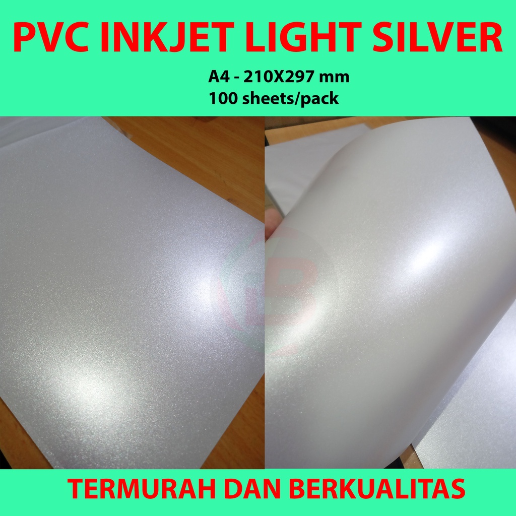 

Kertas PVC Inkjet light Silver - min order 100 lembar - ketebalan 0.15 - A4 - Termurah dan berkualitas