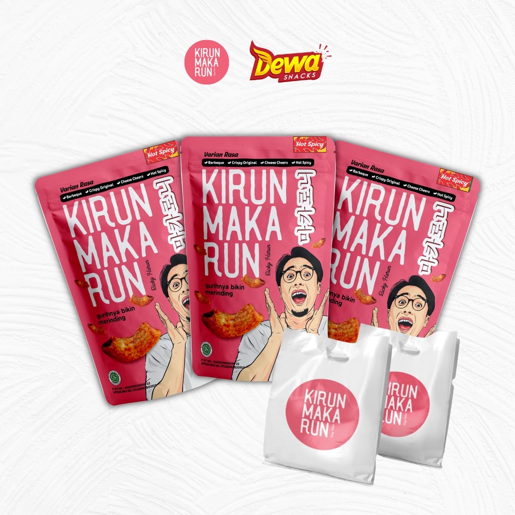 

Kirun Makarun | Makanan Ringan | Makaroni Pedas Hot Spicy 100gr 3 Pcs + Free Kresek