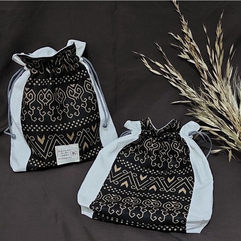 pouch serut besar, tas serut, drawstring bag