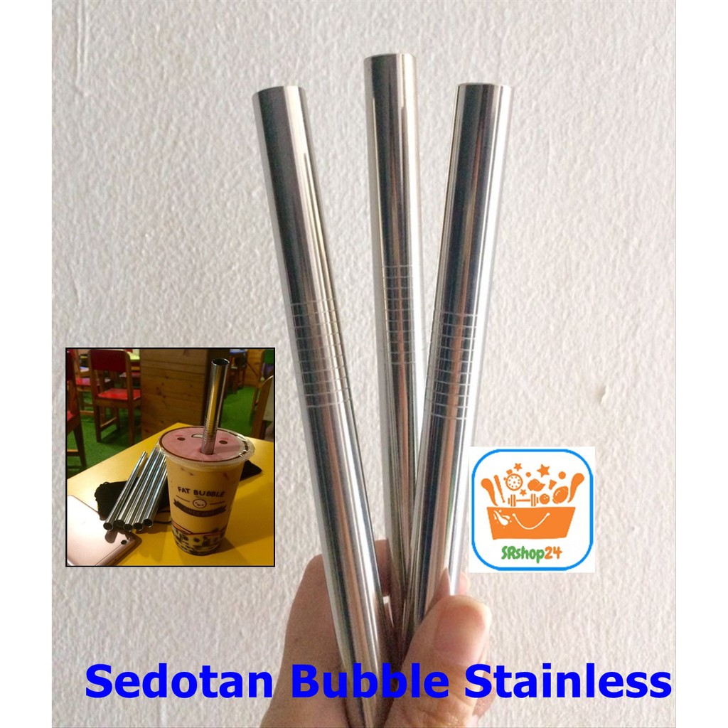 SRS (Bubble) 1 pc Sedotan Bubble Stainless Steel Set Straw Sedotan Ramah Lingkungan