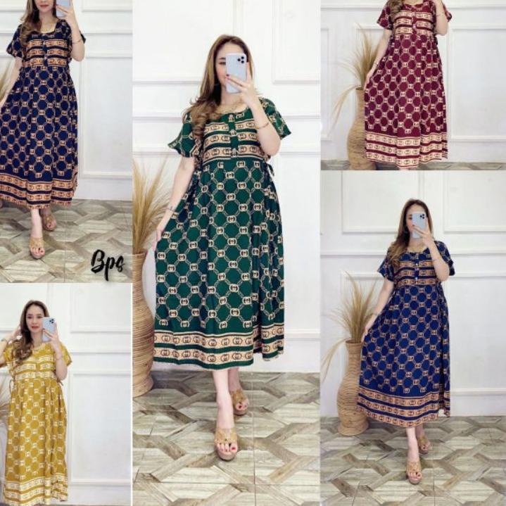 Dress midi // dress Arken // midi dress // bahan santung // gamis midi // dress wanita ダ