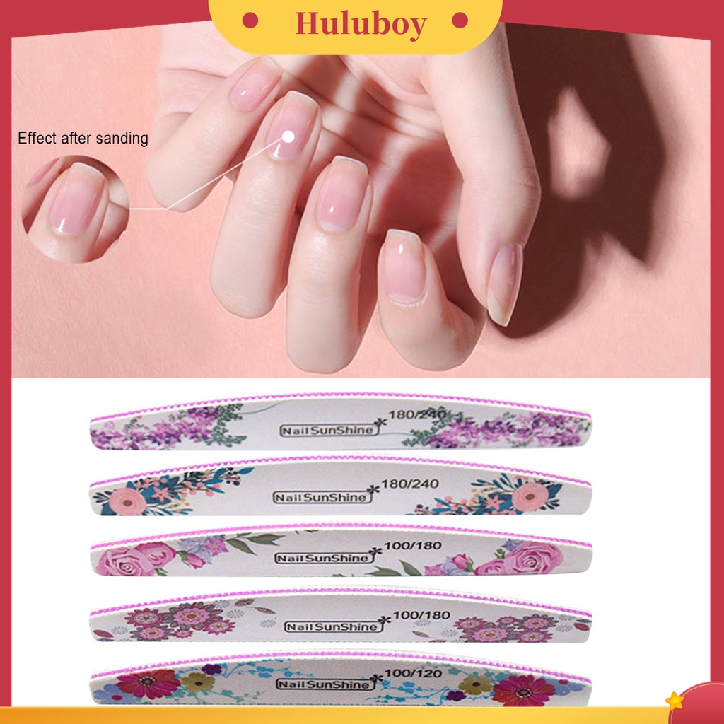 Huluboy Huluboy♡ 10pcs Alat Kikir Kuku DIY Bentuk Bulan Sabit / Bunga Untuk Wanita