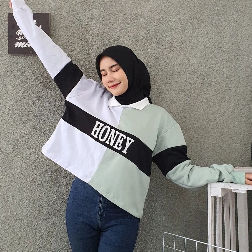 Honey Colar Crop - Crop Wanita Terbaru