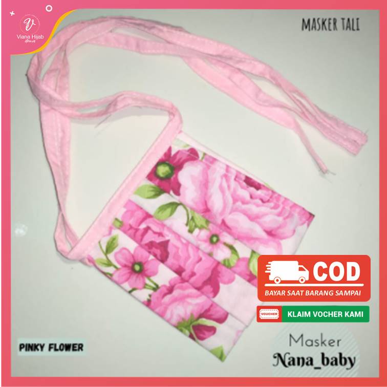 Masker Kain Motif by Nana Mask Hijab Dewasa Tali Bahan Toyobo Tebal 2ply