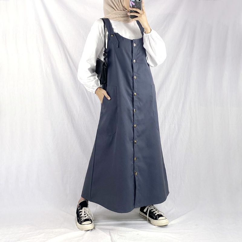 Maggie overall Rok panjang wanita Rok panjnag fashion muslim Overall panjang wanita Dress wanita casual Overall wanita jumbo