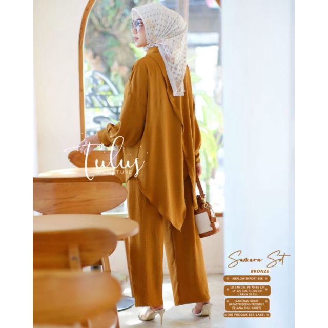 SAMARA SET BY TULUS SIGNATURE / ONE SET WANITA / Setelan muslimah polos