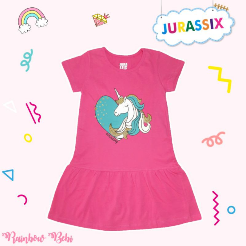 Dress Jurassix Anak Unicorn Frozen