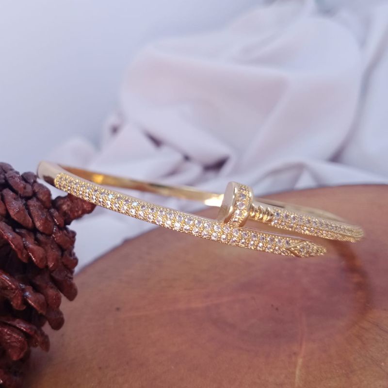 gelang paku zirconia gelang bangle gelang kaku gelang xuping gelang imitasi gelang anti karat gelang