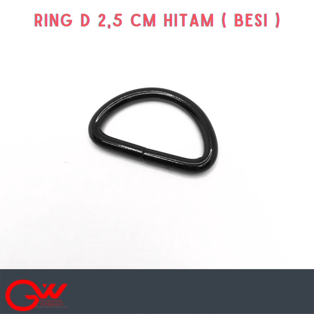 RING D BESI / RING D 25 MM / RING D 2,5 CM HITAM