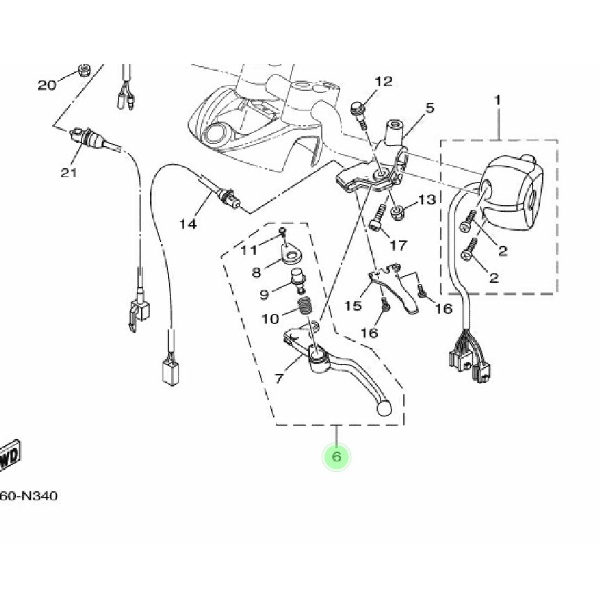 HANDLE HANDEL REM BELAKANG KIRI ASSY MIO J SOUL GT FINO FI 115 ORIGINAL YGP 1LB-H3930-00