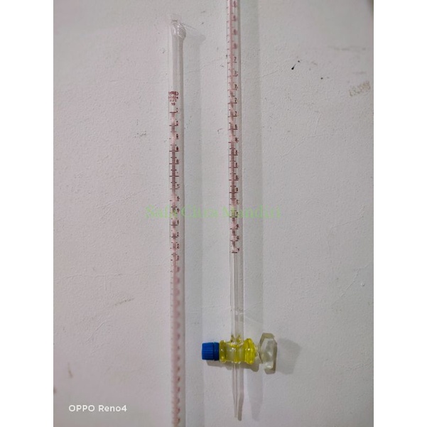 Buret 10ml Pyrex Kran Glass  Buret Alat Kompresi Volume Buret Glass Pyrex