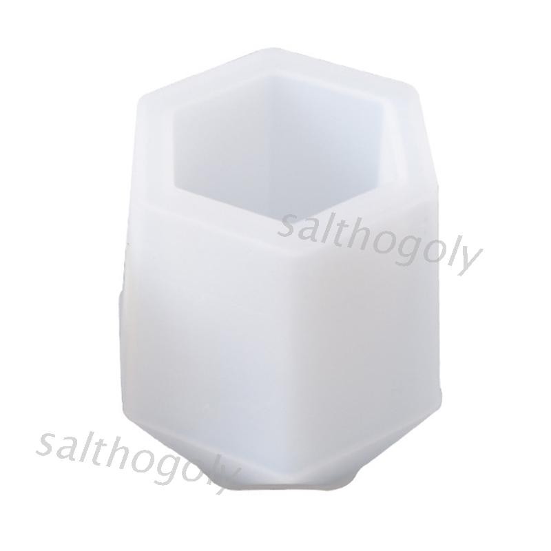 DIY Crystal Epoxy Resin Mold Hexagon Pen Holder Silicone Mould DIY Container Tool