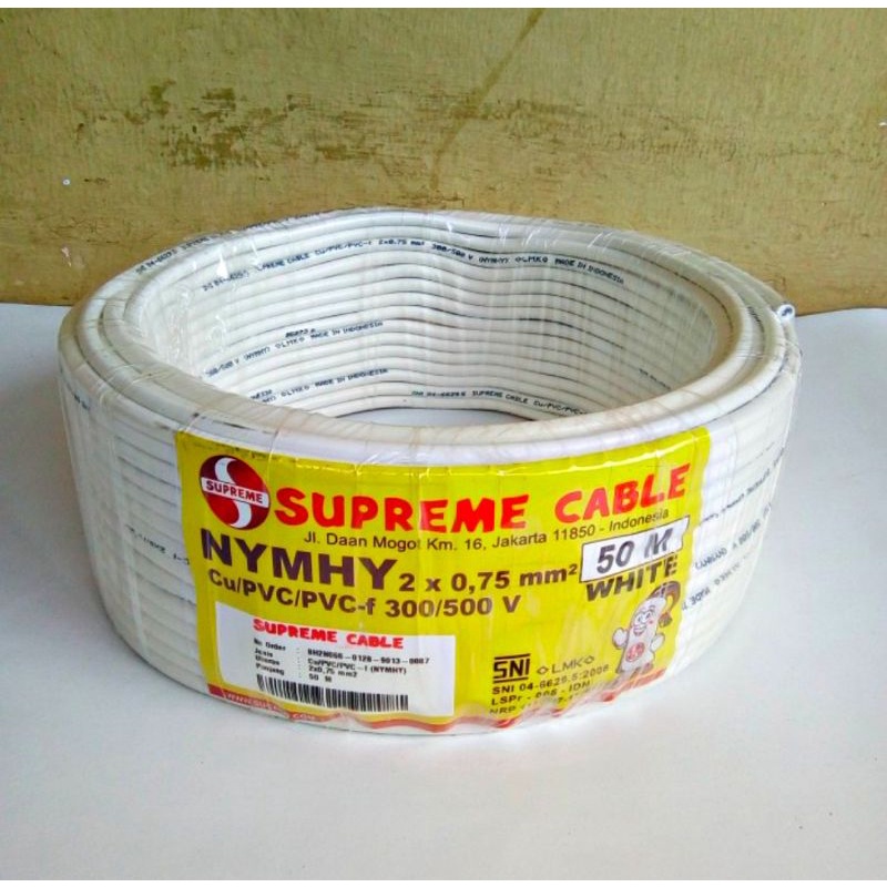 ( 1 Roll ) @50Meter Kabel Supreme NYMHY 2 x 0,75 mm² CU / PVC / PVC - F