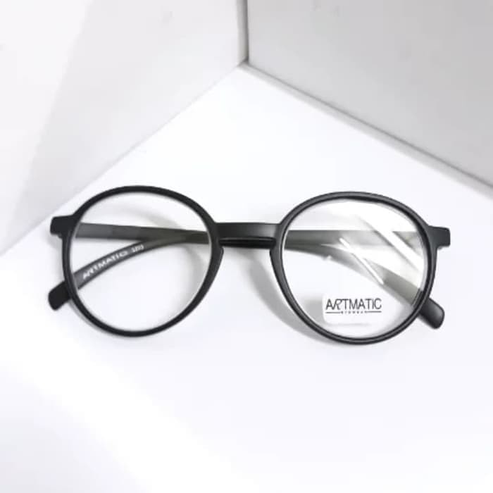 KACAMATA MINUS BULAT KOREA/KACAMATA BULAT/LENSA MINUS/FEAME BULAT MIN - Hitam