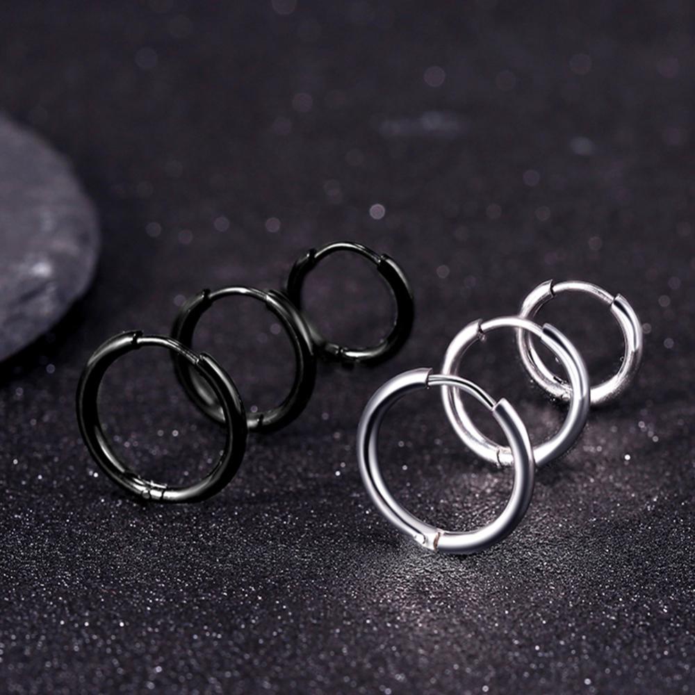 Timekey Anting Bulat Bahan Titanium Steel Alloy Warna Emas Untuk Wanita A9K5