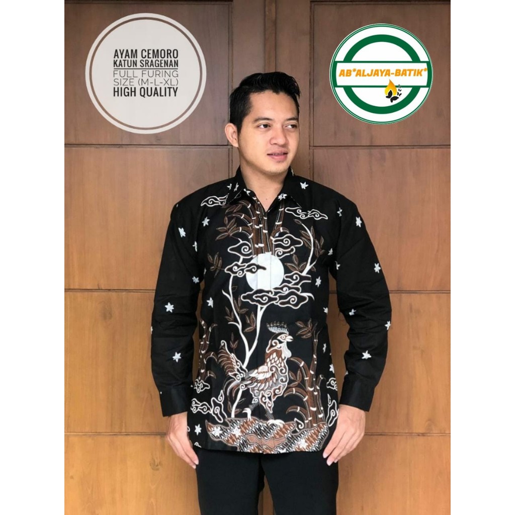 AYAM CEMORO ALJAYA KEMEJA BATIK SOLO PRIA LENGAN PANJANG PENDEK LAPIS FURING ATASAN PREMIUM MODERN KATUN HALUS TUMURUN IRENGAN TRUNTUM GURDO SAWUNG SAE PEKSI LANGIT ONGGO INGGI MANUK IRENGAN KUNCORO KEJAYAN GALING BIRU BANYU PINK PAKIS AJI MAWAR ARUM BIMA