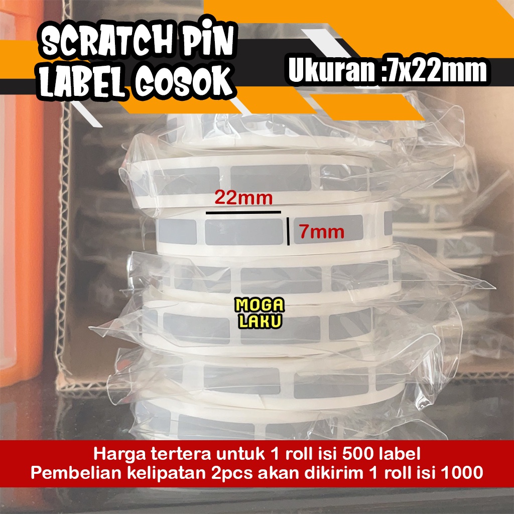 

7x22 Scratch Pin label gosok