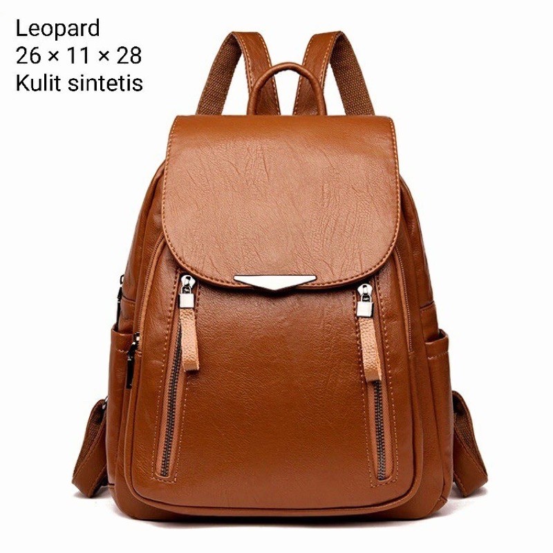 tas ransel wanita classic tas kulit backpack wanita backpack lather polos simple elegant cuteu