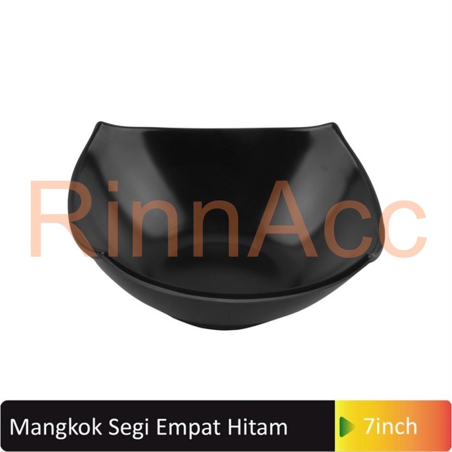 Mangkok Segi 7 Inch Glori Melamine 4470 Hitam / Mangkok Mie Melamin / Mangkuk Makan