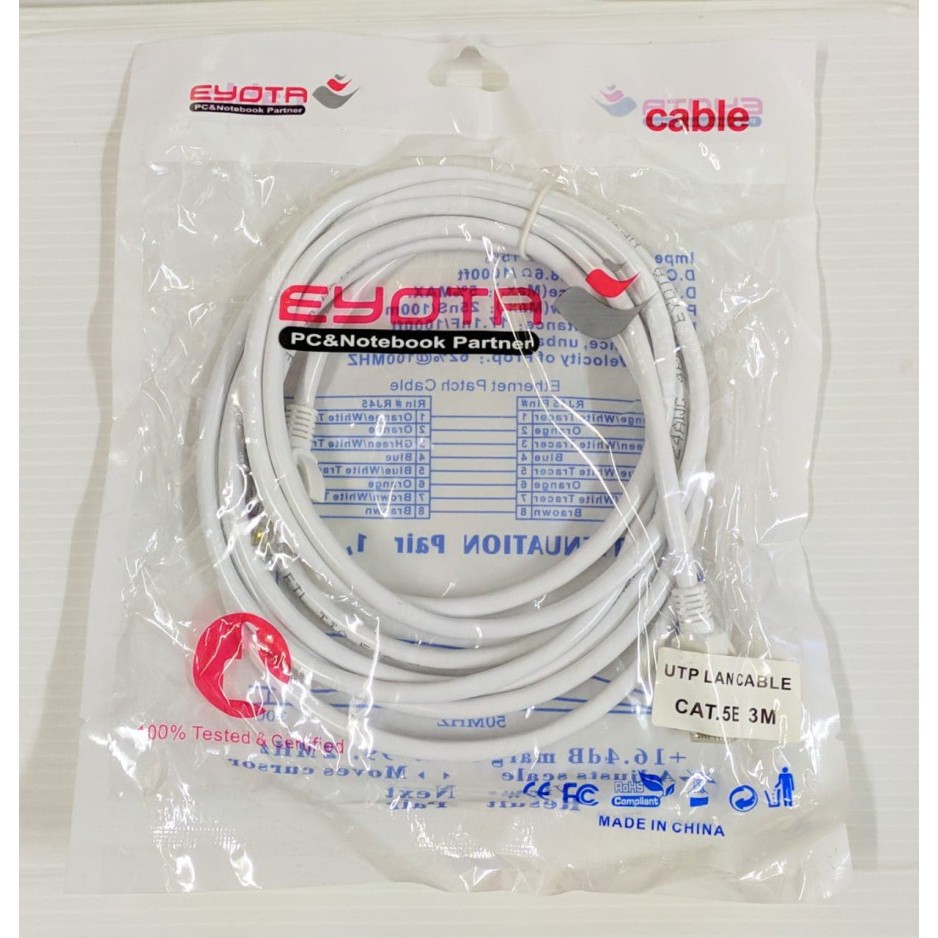 Kabel LAN utp 24awg awg patch rj45 siap jadi terpasang utp cable network with connector jaringan pasang RJ 45 cat5 cat5e cat6 cat6e 5e 6e cat 5 6