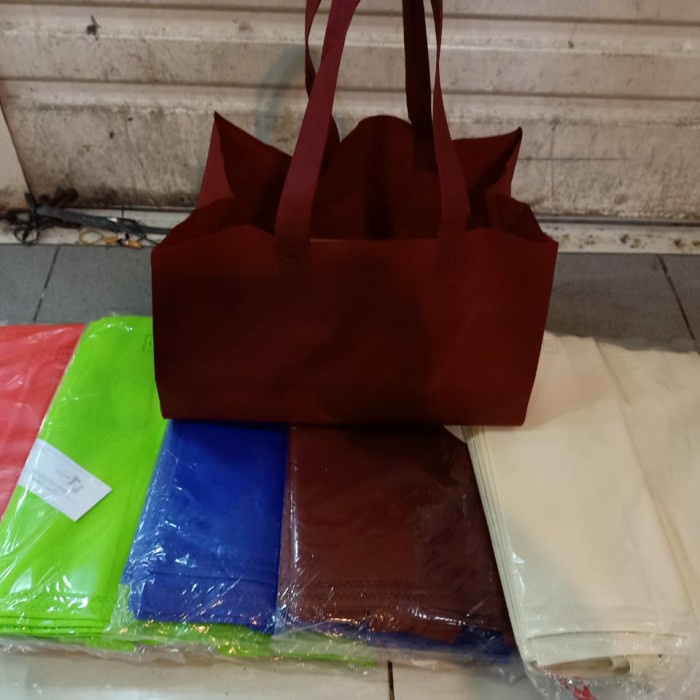 

✨ BISA COD ✨ tas kain spunbond buat bento & bronis isi 12 pcs terlaris dan termurah