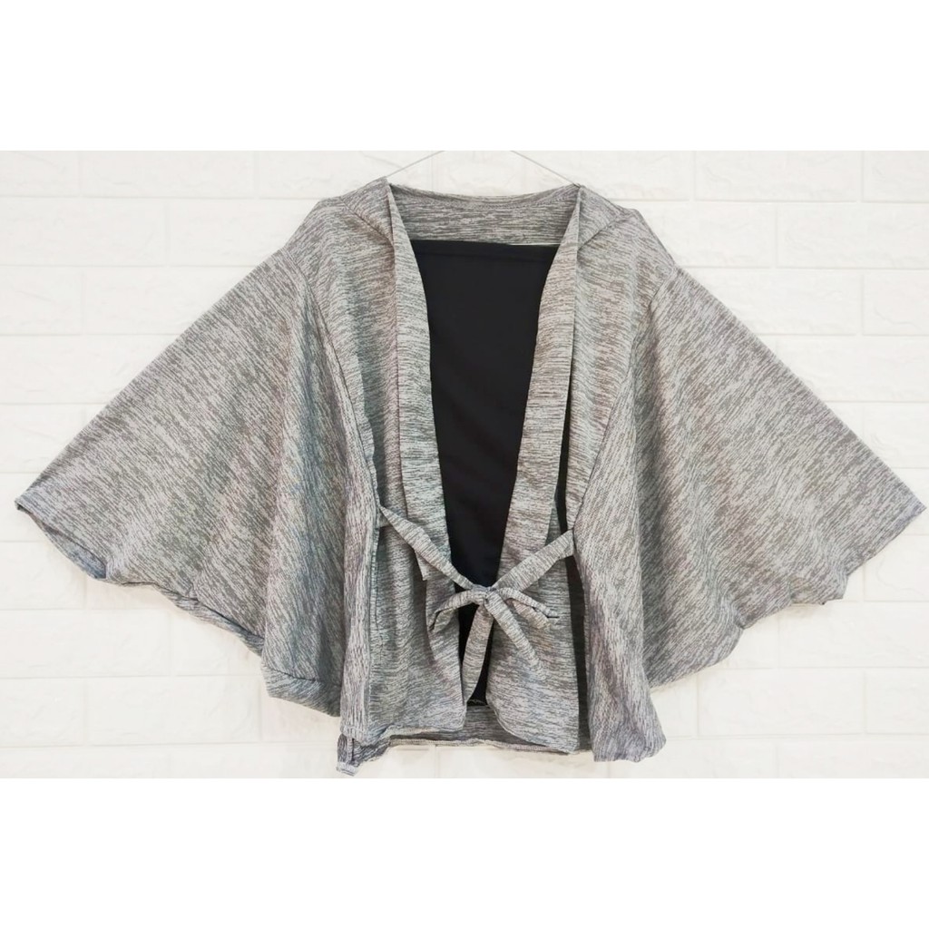 ATASAN CARDIGAN BATWING MOTIF 2IN1