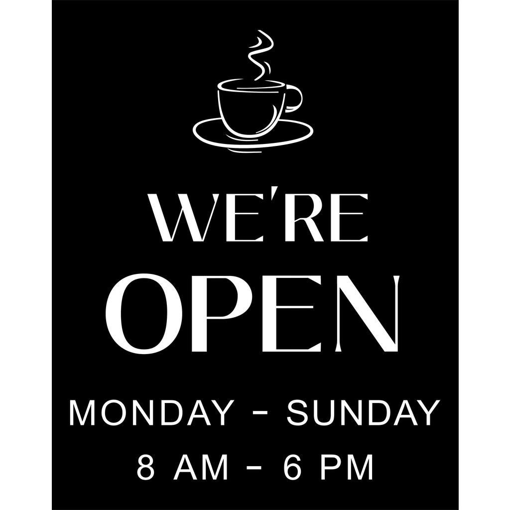 

STICKER WE'RE OPEN STICKER CUTTING BERKUALITAS DAN KEREN