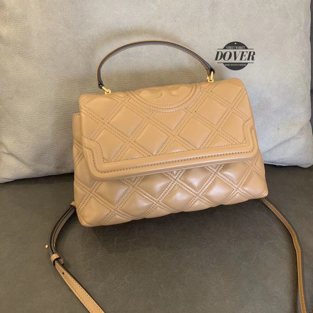 Tory Burch Fleming Soft Leather Top Handle Tiramisu - ORIGINAL 100%