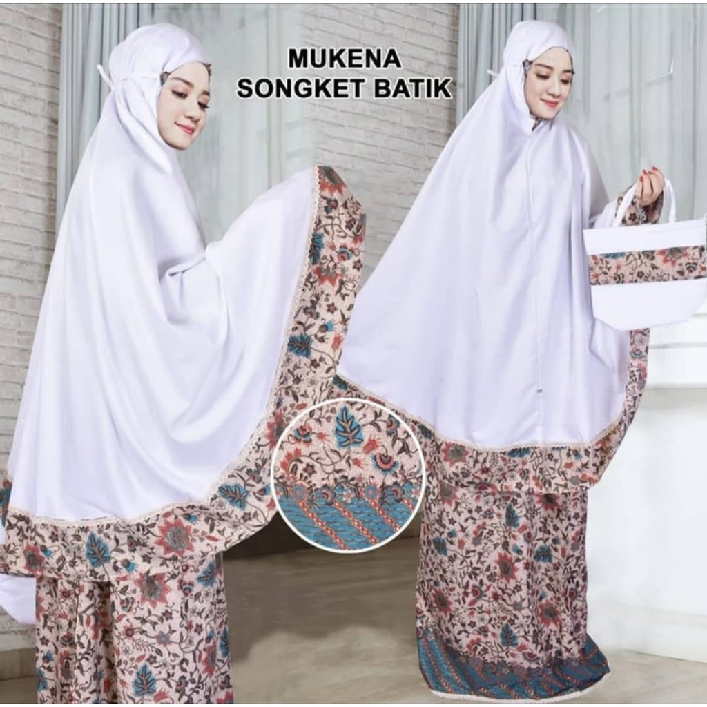 mukena santri batik/mukena songket batik/mukena bahan katun berkualitas dan bisa bayar ditempat/COD