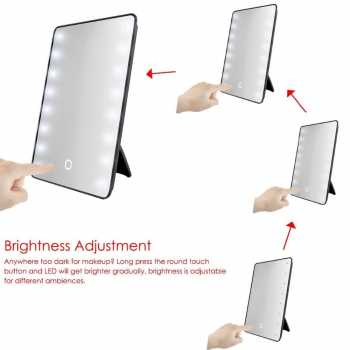 Home Solution Cermin Makeup Mirror 16 LED Light / Lampu Led Meja Rias Make Up Lampu Rias Murah Minimalis Cermin Mirror Aesthetic / Cermin Led Miror Tombol Touch Portable Beauty Mirror Kaca Rias Make Up / Kaca Cermin Led Lampu Cermin Usb Kaca Cermin 16 Led