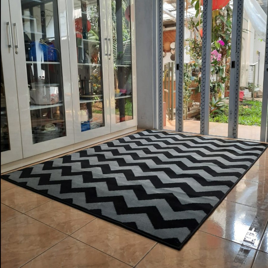 MAROC Karpet Lantai 100x150 Midnight Monokrom - MIDNIGHT 12-1