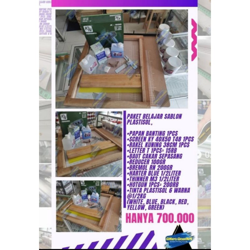 

Paket Pemula Belajar Sablon Plastisol