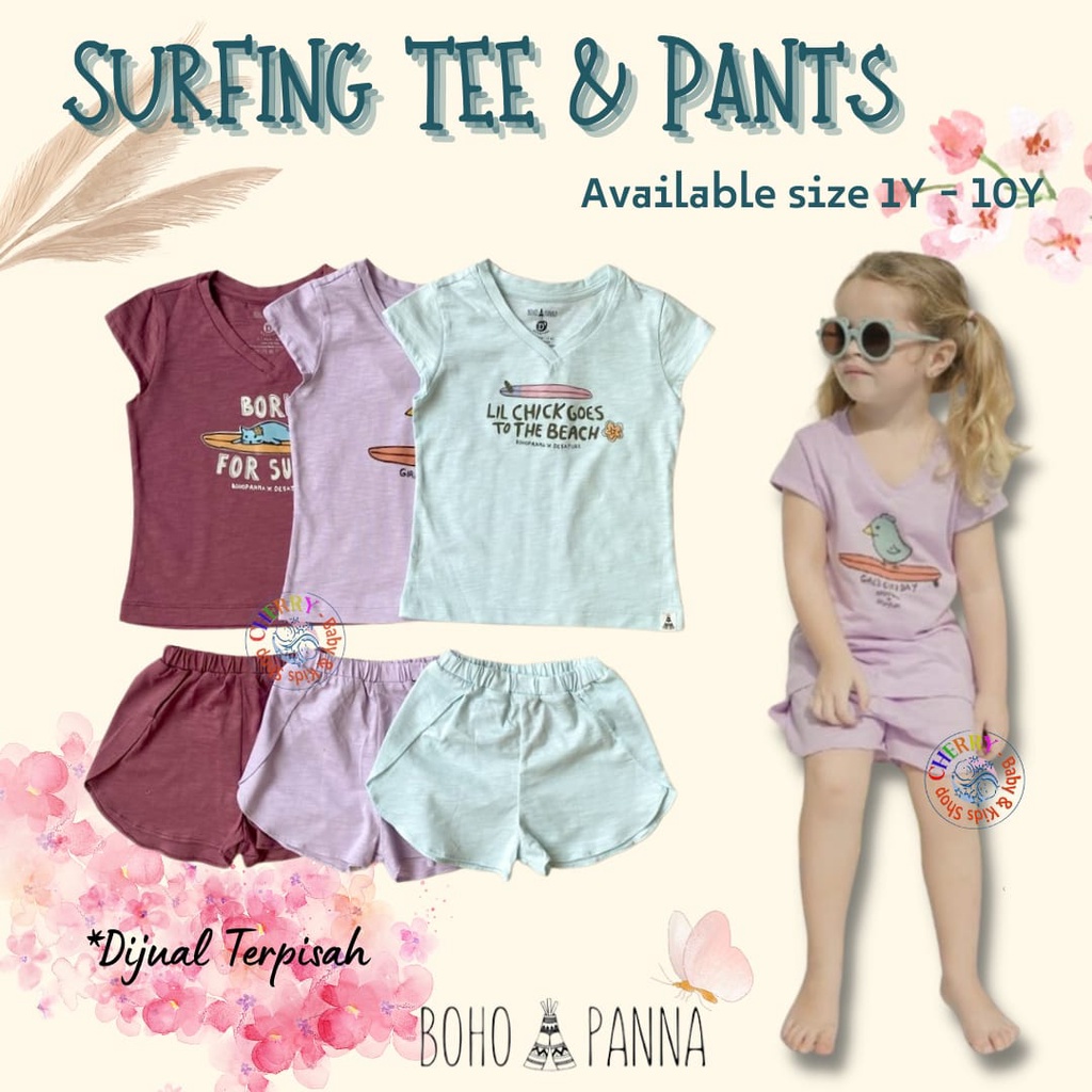 11.11 Sale Ambyar SURFING TEE SURFING / PANT GIRL NEW kaos Anak baju anak baju bayi 1-10 THN BOHOPANNA CBKS