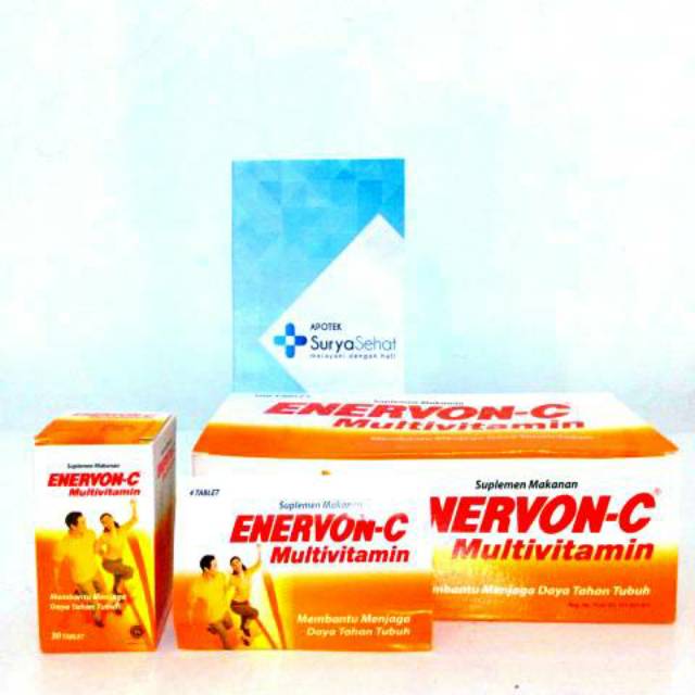 Enervon C Strip isi 4 / Enervon-C Botol isi 30 Multivitamin dan Mineral Menjaga Daya Tahan Tubuh