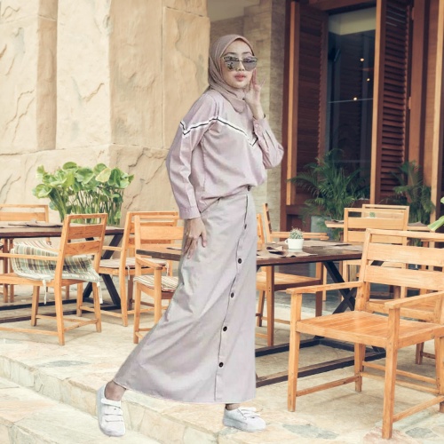 Bawahan Rok // Pakean Wanita // Rok Panjang // ROK Kancing CASUAL BUTTON SKIRT / ROK SPAN / MODEL KANCING KEKINIAN