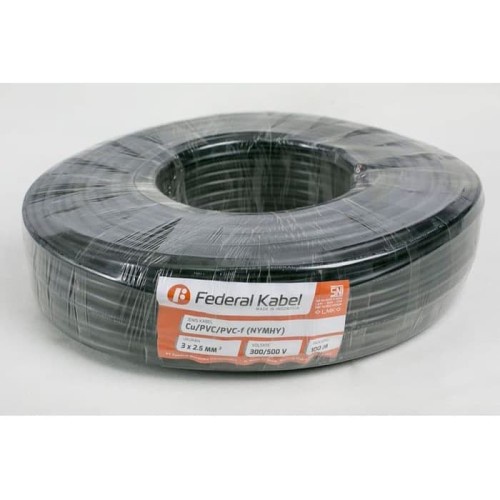 Kabel Listrik Serabut Hitam NYYHY 3 x 10 3x10 Federal (Meteran) Kabel NYYHY 3 x 10mm 3x10mm 3 x 10 m