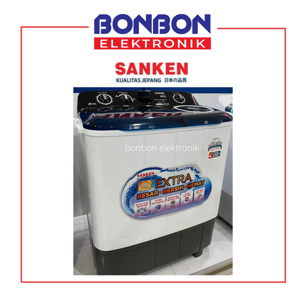 Sanken Mesin Cuci 2 Tabung 8.5KG TW-933BU / TW933BU / TW 933 BU