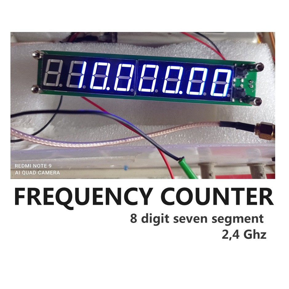 Frekuensi Counter Tester Digital Frequency Counter Seven Segment up to 2.4Ghz 8 digit biru
