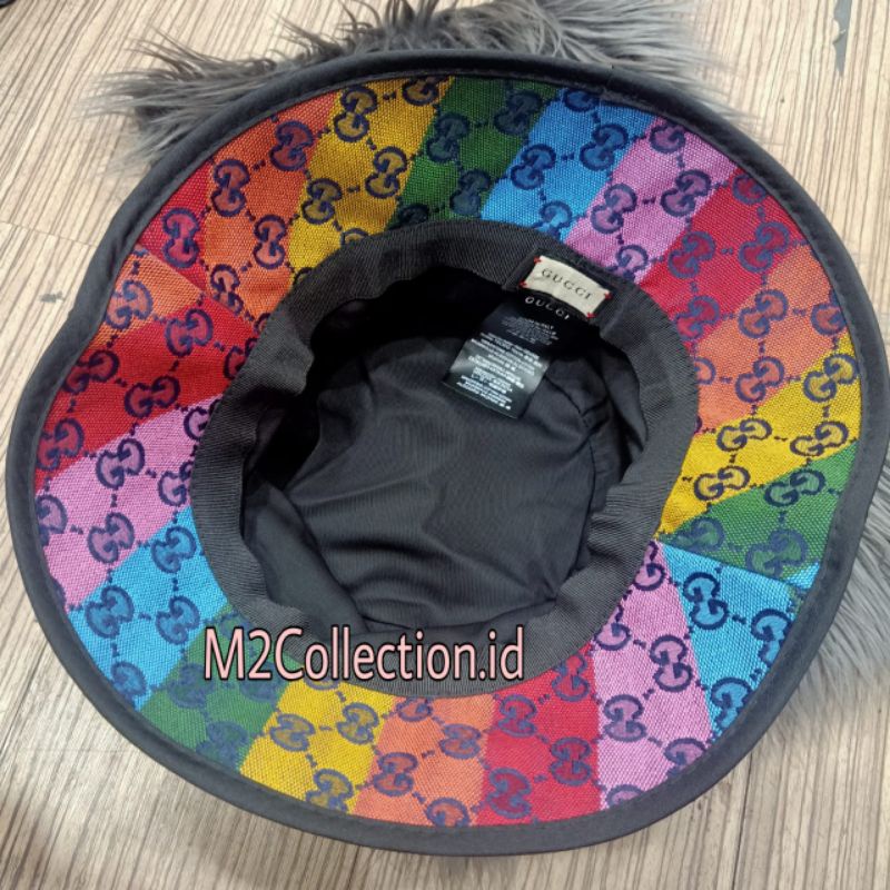 Topi Bucket Hat Gucci Rainbow Topi Premium Quality