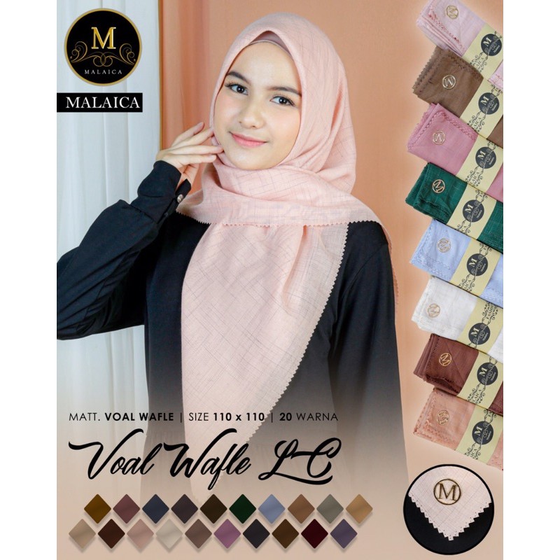 TERLARIS ISI 10 PCS GROSIR Segiempat Voal wafle lasercut Malaica voal wafle SUPLIER JILBAB HIJAB