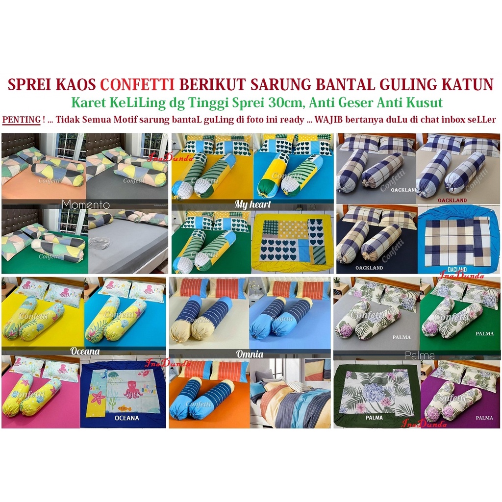 SIAP KIRIM Seprei Kaos Confetti