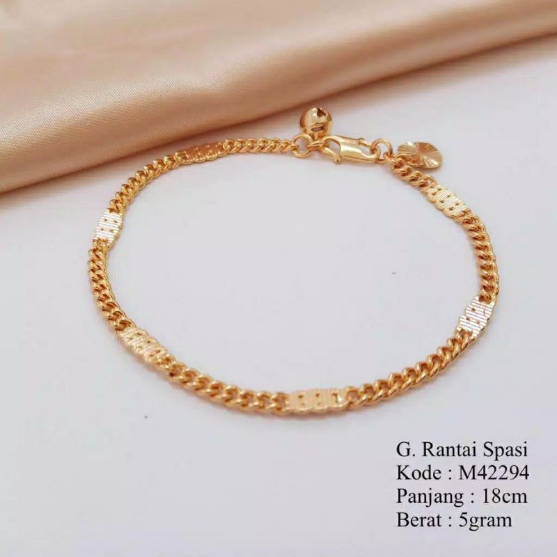 Queen * gelang rantai spasi / gelang wanita dewasa 18 cm