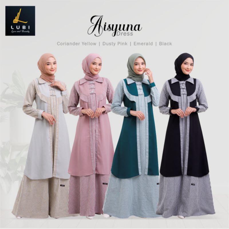 Gamis Lubi Terbaru 2022/Gamis Terbaru Lubi/Gamis Dewasa/Gamis Lubi Aisyuna