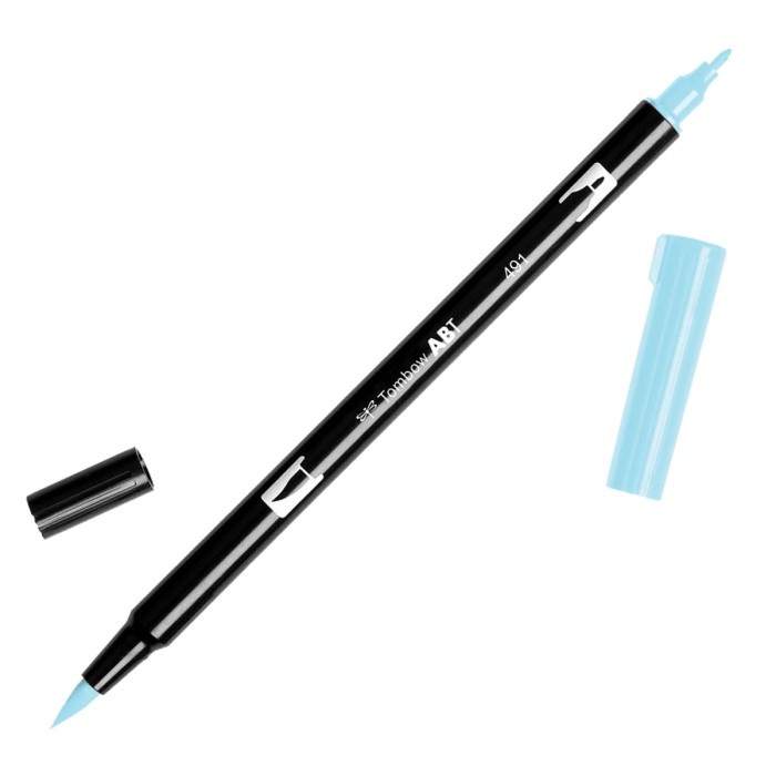 

kaligrafi-perlengkapan- tombow dual brush pen abt 491-glacier blue /tombow abt dual brush pen
