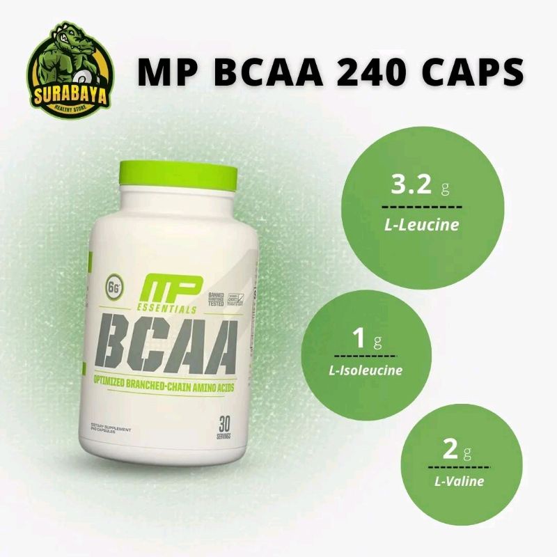 MP BCAA 240 CAPSULES BPOM MUSCLEPHARM BCAAs 3:1:2 CAPS CAPSUL