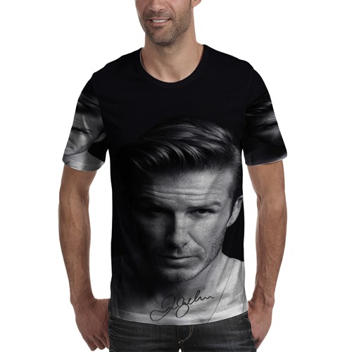 Kaos David Beckham Tshirt Unisex Bahan Polyester Jersey T-SHIRT Fullprint Tees Casual Fashion RARE T