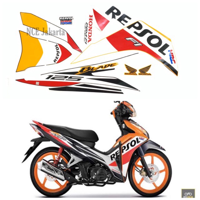 STIKER STRIPING HONDA BLADE REPSOL FI 2012