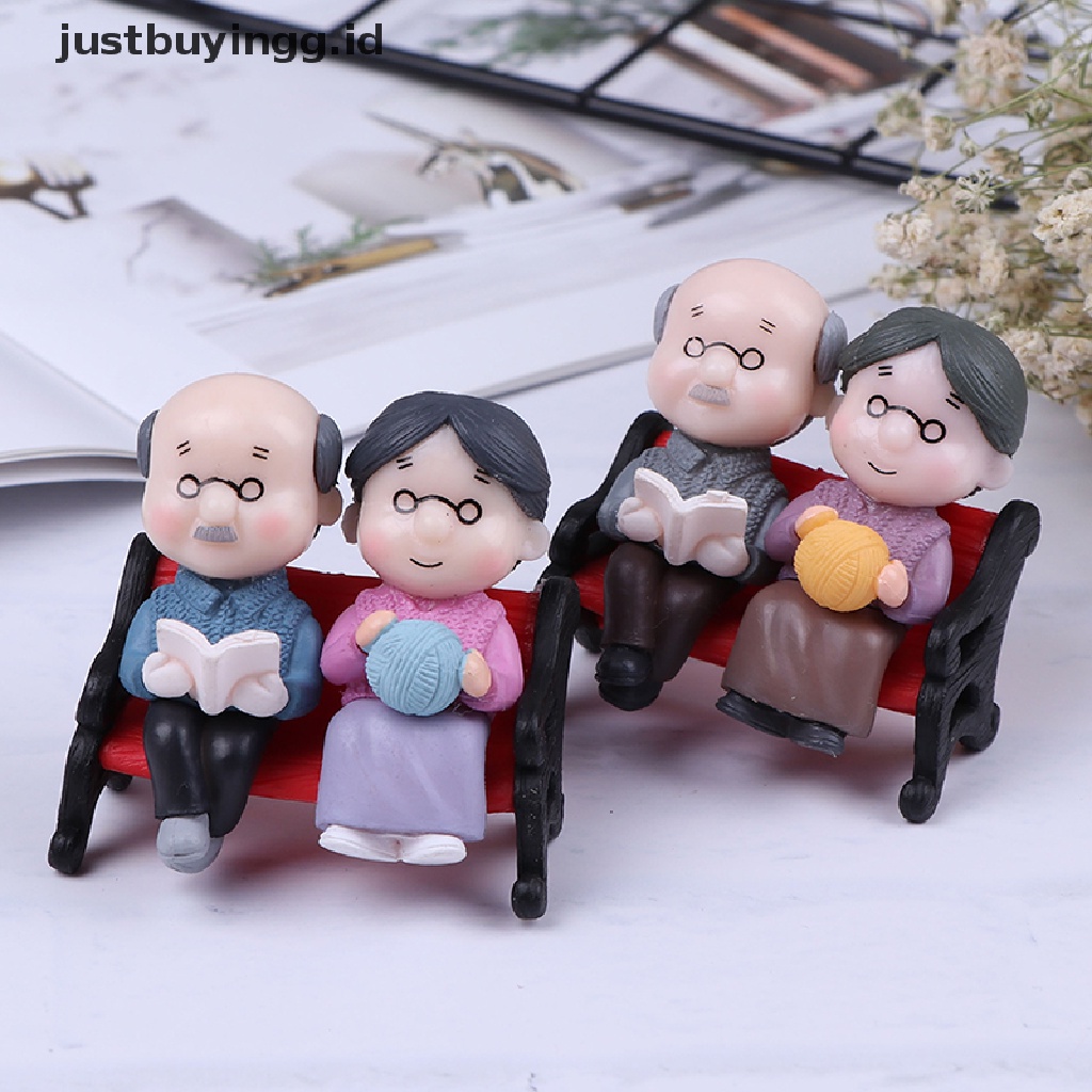 1 Set Miniatur Kakek Dan Nenek Untuk Dekorasi Rumah Boneka