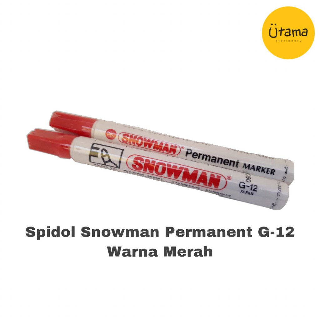 

Spidol Snowman Permanen G-12 MERAH (Grosir 6pc @5.250)/Permanent Marker G12 RED